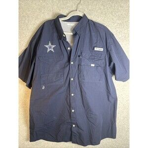 Columbia Sportswear NFL Dallas Cowboys Football Embroidered Button Shirt Men XL